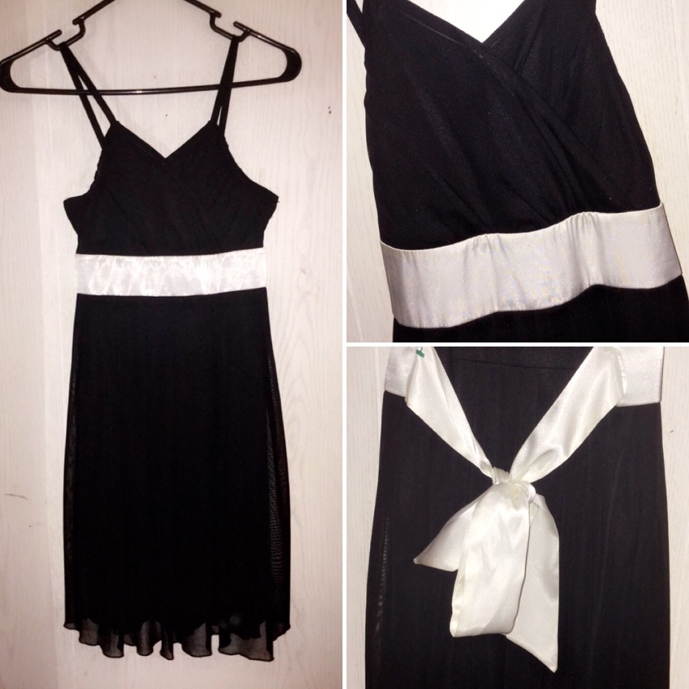 Black chiffon dress